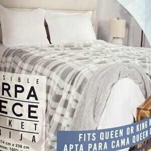 Life Comfort Reversible Sherpa Fleece Blanket - New